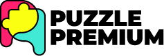 Logo Puzzle premium official Logo puzzle premium coloré, composé de pièces de puzzle